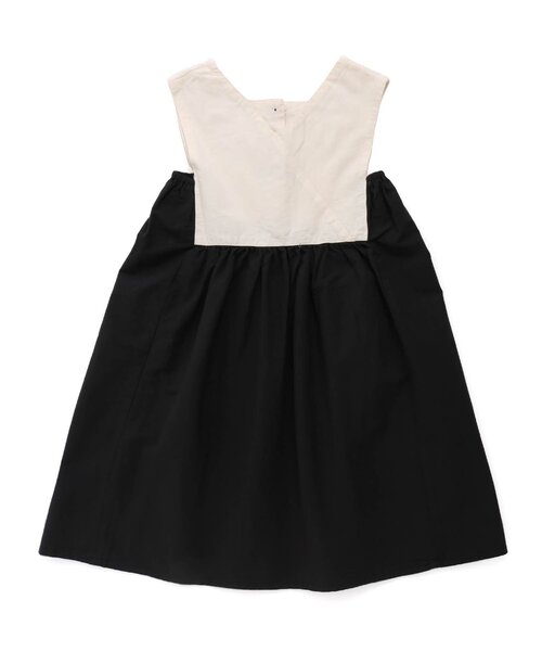 Otonato（オトナト）の「前後2WAY'バイカラーエプロンワンピース【親子でおそろいリンクコーデ】（ワンピース・キッズ・ベージュ/チャコール・90/100/110/120/130/140）」の9枚目の写真