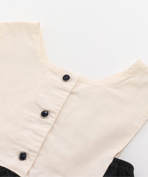 Otonato（オトナト）の「前後2WAY'バイカラーエプロンワンピース【親子でおそろいリンクコーデ】（ワンピース・キッズ・ベージュ/チャコール・90/100/110/120/130/140）」の6枚目の写真