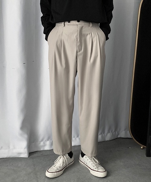 Mimma/Mimaa(ミマ)の「【Mimma/Mimaa】リラックススラックスパンツ(スラックス・メンズ・ブラック/ベージュ/グレー/アイボリー・FREE)」の1枚目の写真