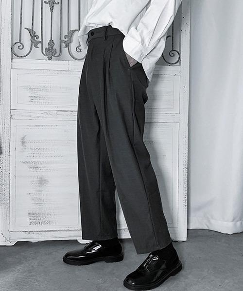 Mimma/Mimaa(ミマ)の「【Mimma/Mimaa】リラックススラックスパンツ(スラックス・メンズ・ブラック/ベージュ/グレー/アイボリー・FREE)」の4枚目の写真