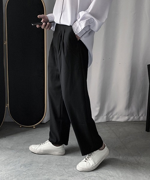 Mimma/Mimaa(ミマ)の「【Mimma/Mimaa】リラックススラックスパンツ(スラックス・メンズ・ブラック/ベージュ/グレー/アイボリー・FREE)」の3枚目の写真