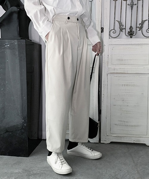 Mimma/Mimaa(ミマ)の「【Mimma/Mimaa】リラックススラックスパンツ(スラックス・メンズ・ブラック/ベージュ/グレー/アイボリー・FREE)」の11枚目の写真