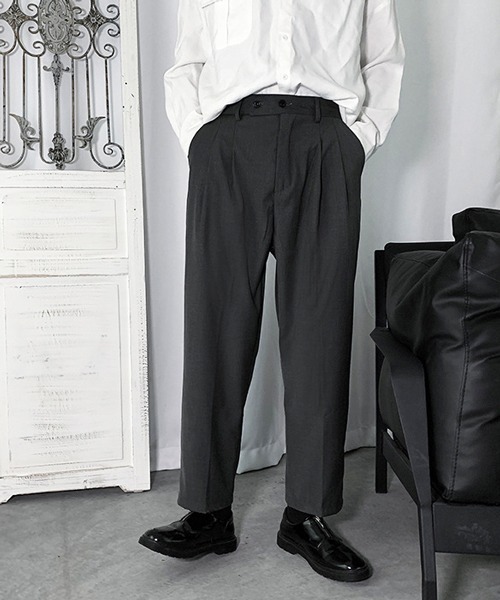 Mimma/Mimaa(ミマ)の「【Mimma/Mimaa】リラックススラックスパンツ(スラックス・メンズ・ブラック/ベージュ/グレー/アイボリー・FREE)」の7枚目の写真