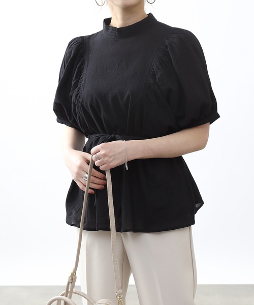 COLONY 2139（コロニートゥーワンスリーナイン）の「【WEB・一部店舗限定】コットンガーゼボリューム袖ブラウス（シャツ/ブラウス・レディース・ブラック/オフホワイト・FREE）」の14枚目の写真