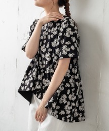 PUAL CE CIN | 抜染後ろギャザーショートスリーブプルオーバー(Tシャツ/カットソー)