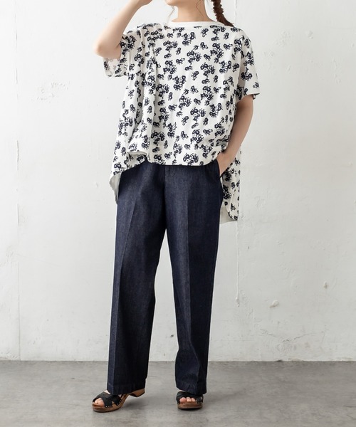 PUAL CE CIN（ピュアルセシン）の「抜染後ろギャザーショートスリーブプルオーバー（Tシャツ/カットソー・レディース・ホワイト/ベージュ/グレー/スミクロ・FREE）」の11枚目の写真