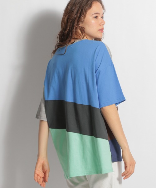 niko and...（ニコアンド）の「配色パズルＴシャツ（Tシャツ/カットソー・レディース・ライトグレー/ラベンダー・FREE）」の16枚目の写真