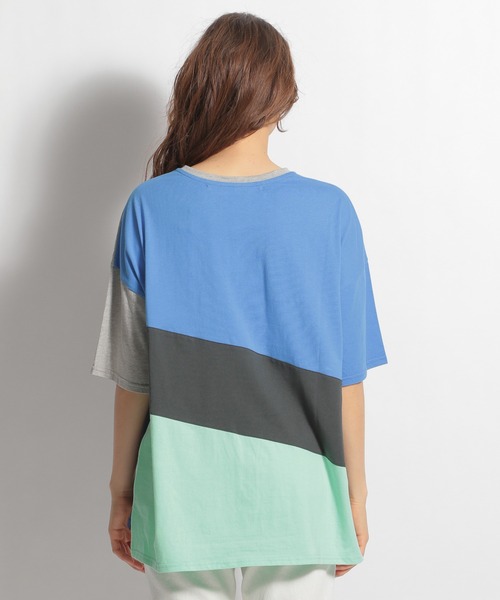niko and...（ニコアンド）の「配色パズルＴシャツ（Tシャツ/カットソー・レディース・ライトグレー/ラベンダー・FREE）」の4枚目の写真