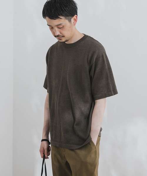 URBAN RESEARCH DOORS(アーバンリサーチドアーズ)の「『UR TECH』抗菌 リネンニットTシャツ(Tシャツ/カットソー・メンズ・ネイビー/パープル系その他/グリーン系その他/ブラウン/ベージュ系その他・40/38)」の6枚目の写真