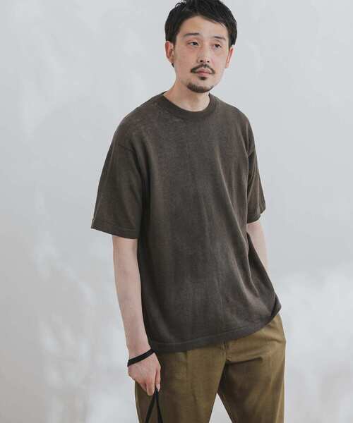 URBAN RESEARCH DOORS(アーバンリサーチドアーズ)の「『UR TECH』抗菌 リネンニットTシャツ(Tシャツ/カットソー・メンズ・ネイビー/パープル系その他/グリーン系その他/ブラウン/ベージュ系その他・40/38)」の7枚目の写真