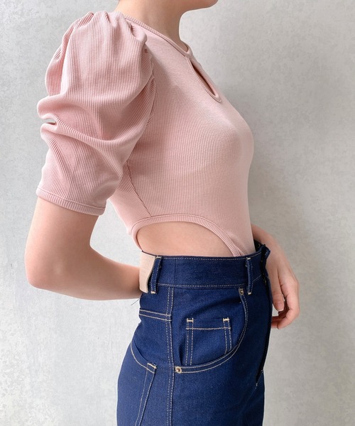 lilLilly（リルリリー）の「レオタードリブトップス（Tシャツ