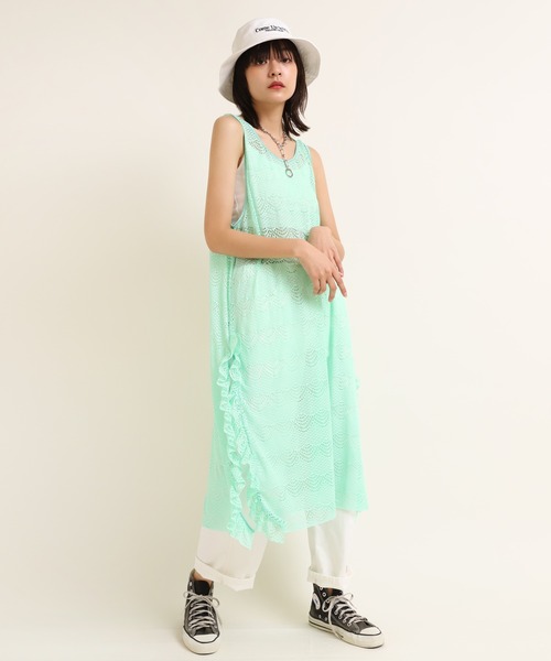 RNA（アールエヌエー）の「M1650 レースロングワンピ（ワンピース・レディース・ブラック/ホワイト/ミント・MEDIUM）」の9枚目の写真