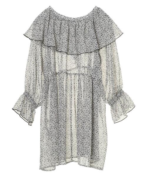 earth music&ecology（アースミュージックアンドエコロジー）の「前後2wayフリルカラーレースアップチュニック ＊（シャツ/ブラウス・レディース・サックスブルー系1/その他14/ブラック系その他/アイボリー・FREE）」の18枚目の写真