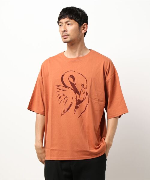 CORISCO（コリスコ）の「CORISCOアニマルプリントBIGTEE(M1)（Tシャツ/カットソー・メンズ・ホワイト/ブラック/ベージュ/ブラウン/ブルー系その他/レンガ・MEDIUM/LARGE/X-LARGE）」の6枚目の写真