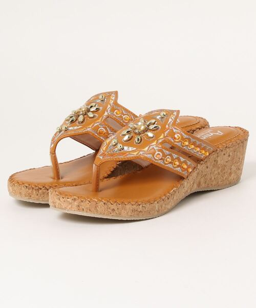 チャイハネ（チャイハネ）の「【チャイハネ】エイミーウェッジソールサンダル（サンダル・レディース・ブラック/ブルー/キャメル・ONE SIZE）」の3枚目の写真