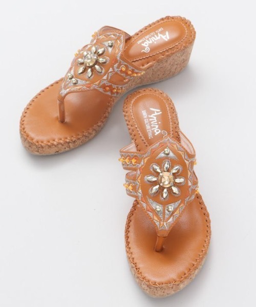 チャイハネ（チャイハネ）の「【チャイハネ】エイミーウェッジソールサンダル（サンダル・レディース・ブラック/ブルー/キャメル・ONE SIZE）」の4枚目の写真