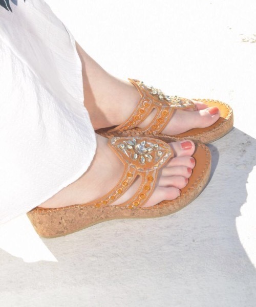 チャイハネ（チャイハネ）の「【チャイハネ】エイミーウェッジソールサンダル（サンダル・レディース・ブラック/ブルー/キャメル・ONE SIZE）」の8枚目の写真