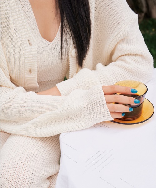 FEKETE（フェケテ）の「FEKETE MADE V NECK KNIT VEST (SET UP)（ベスト・レディース・アイボリー/ブラック/グリーン・FREE）」の4枚目の写真