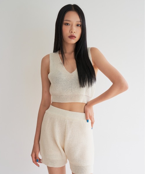 FEKETE（フェケテ）の「FEKETE MADE V NECK KNIT VEST (SET UP)（ベスト・レディース・アイボリー/ブラック/グリーン・FREE）」の9枚目の写真