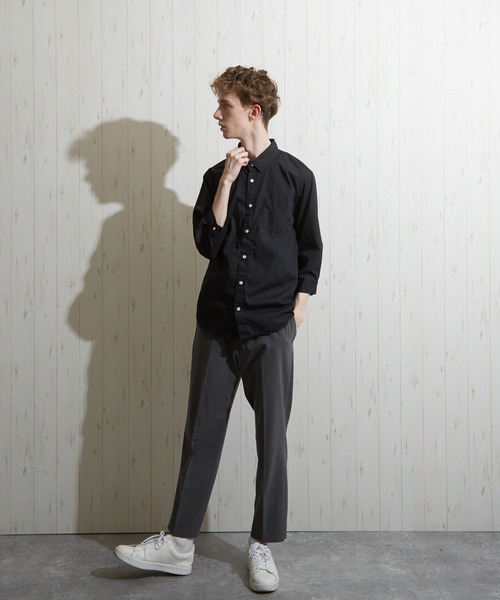 VIBGYOR（ヴィブジョー）の「【VIBGYOR BY AS】ナノファイン加工 レギュラーカラー 七分袖シャツ(GW)（シャツ/ブラウス・メンズ・ホワイト/ブラック/ネイビー/サックスブルー/ピンク/ブラック系その他/ブルー系その他・LARGE/MEDIUM/X-LARGE）」の21枚目の写真