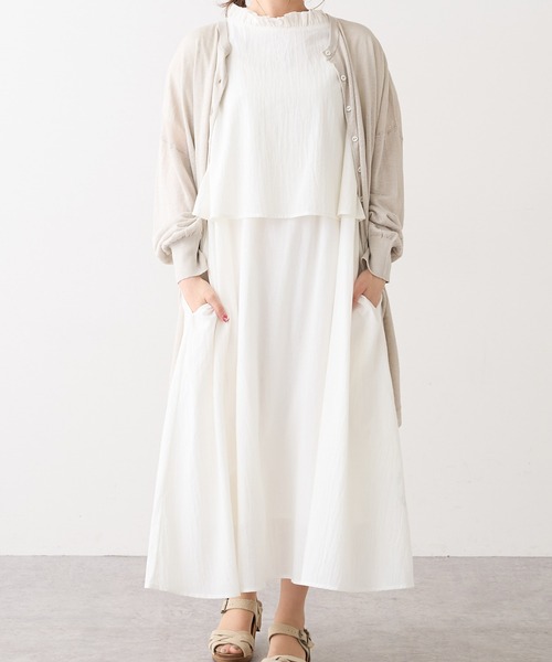 PUAL CE CIN(ピュアルセシン)の「麻天竺ロングカーディガン(カーディガン/ボレロ・レディース・ブラック/ベージュ/モカ/レッド系その他・FREE)」の5枚目の写真