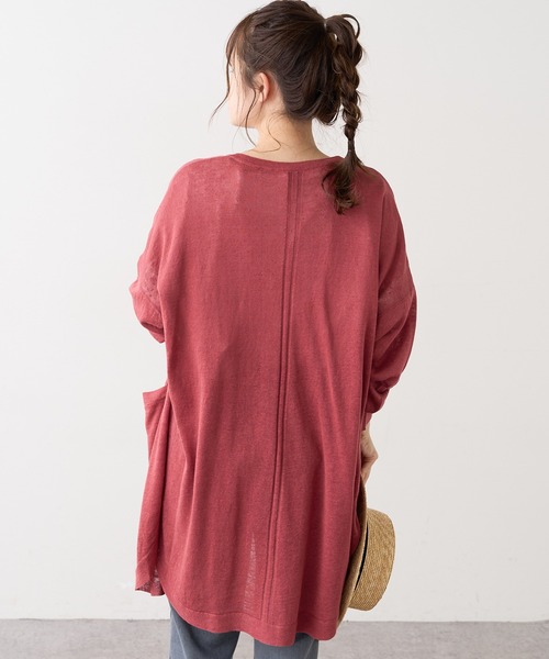 PUAL CE CIN(ピュアルセシン)の「麻天竺ロングカーディガン(カーディガン/ボレロ・レディース・ブラック/ベージュ/モカ/レッド系その他・FREE)」の13枚目の写真