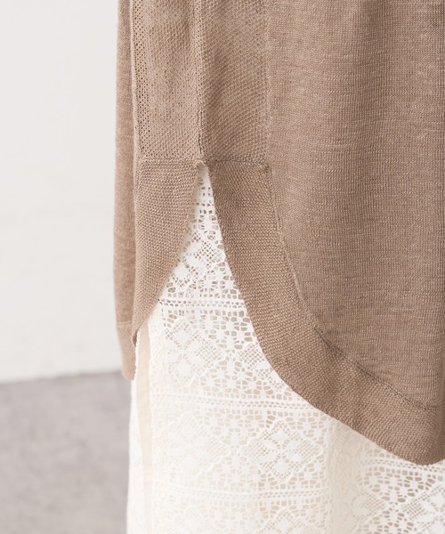 PUAL CE CIN(ピュアルセシン)の「麻天竺ロングカーディガン(カーディガン/ボレロ・レディース・ブラック/ベージュ/モカ/レッド系その他・FREE)」の9枚目の写真