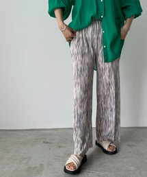 ニュアンス柄プリーツパンツ