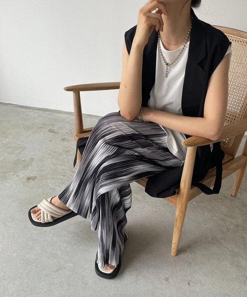 210nouve（トゥージュヌーブ）の「ニュアンス柄プリーツパンツ（その他パンツ・レディース・グレー系その他/ブラック系その他/グリーン系その他/ブルー系その他/カーキ・FREE）」の11枚目の写真