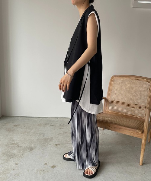 210nouve（トゥージュヌーブ）の「ニュアンス柄プリーツパンツ（その他パンツ・レディース・グレー系その他/ブラック系その他/グリーン系その他/ブルー系その他/カーキ・FREE）」の9枚目の写真