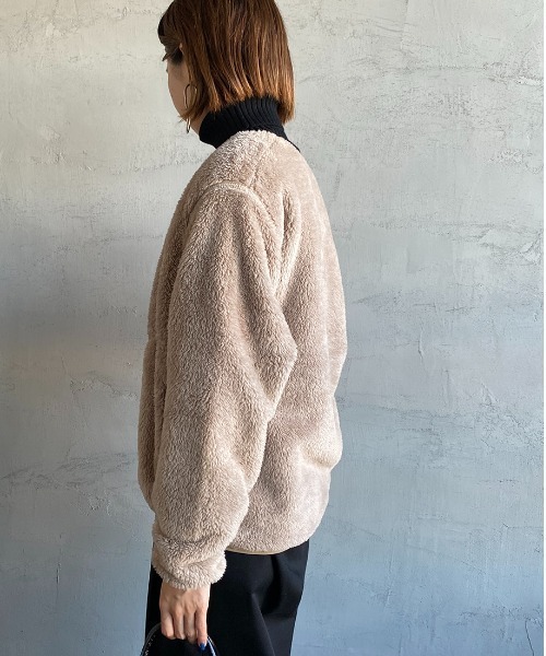 セール】[DANTON/ダントン] ハイパイルボアフリース ノーカラージップ