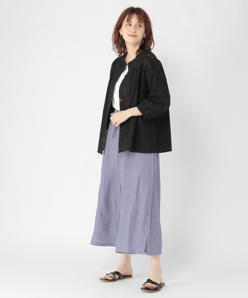 studio CLIP(スタディオクリップ)の「ダブルフロントカットレースシャツブラウス(シャツ/ブラウス・レディース・ブラック/オフホワイト/イエロー・MEDIUM/LARGE)」の6枚目の写真