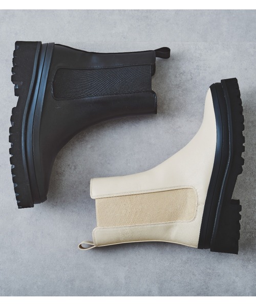 ORiental TRaffic（オリエンタルトラフィック）の「厚底チェルシーブーツ/11406（ブーツ・レディース・ブラック/ホワイト・M/L/S/LL/SS/3L）」の5枚目の写真