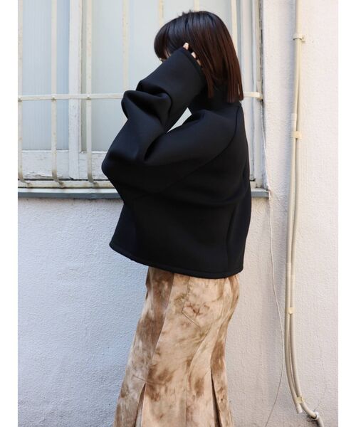 MURUA（ムルーア）の「モードタックボンディングトップス（Tシャツ/カットソー・レディース・アイボリー/ブラック/グリーン/モカ・FREE）」の20枚目の写真