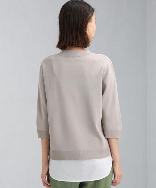 green label relaxing（グリーンレーベルリラクシング）の「レイヤード ライク ショートスリーブ プルオーバー ニット（ニット/セーター・レディース・ブラック/ワインレッド/ライトグレー・FREE）」の10枚目の写真