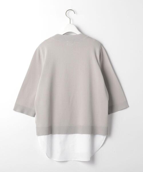 green label relaxing（グリーンレーベルリラクシング）の「レイヤード ライク ショートスリーブ プルオーバー ニット（ニット/セーター・レディース・ブラック/ワインレッド/ライトグレー・FREE）」の6枚目の写真