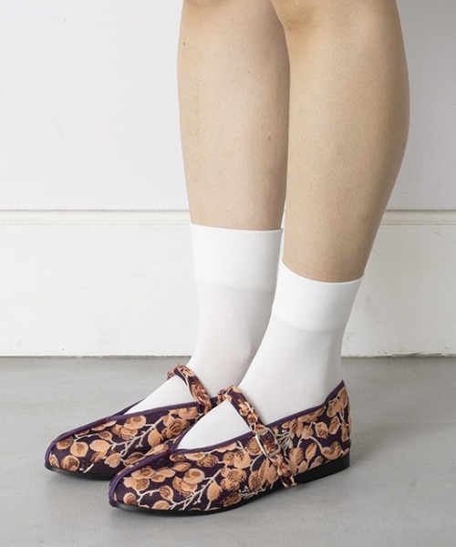 Casselini（キャセリーニ）の「【直営店限定】Casselini(キャセリーニ)ジャガード台湾シューズ（バレエシューズ・レディース・ゼブラ/パープル/アイボリー・M/S/L）」の7枚目の写真