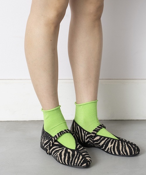 Casselini（キャセリーニ）の「【直営店限定】Casselini(キャセリーニ)ジャガード台湾シューズ（バレエシューズ・レディース・ゼブラ/パープル/アイボリー・M/S/L）」の10枚目の写真