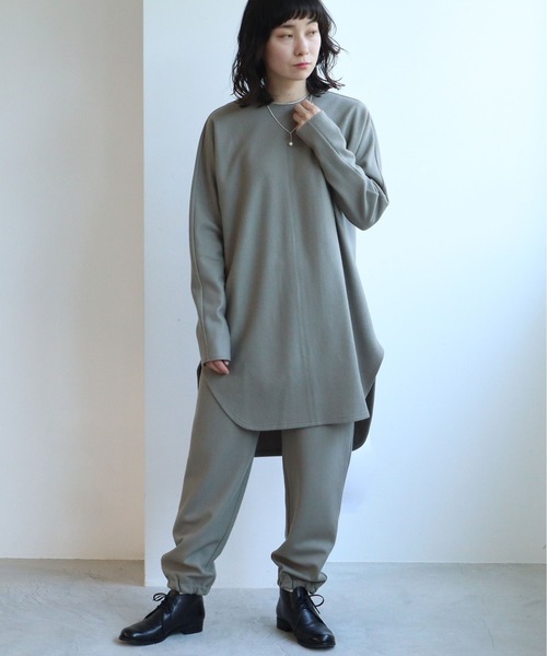 yuni(ユニ )の「スーパー100ウールル天hem gommeパンツ(その他パンツ・レディース・カーキ/ベージュ/ブラック・FREE)」の6枚目の写真