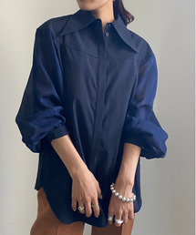 Ameri | BIG COLLAR SHINE SLEEVE SHIRTS(シャツ/ブラウス)