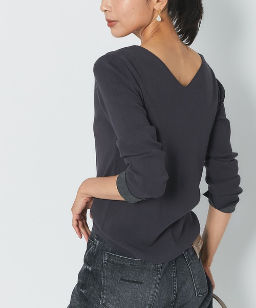 RIVE DROITE（リヴドロワ）の「色違いで欲しくなる名品ニット　総針2WAYニット（ニット/セーター・レディース・チャコールグレー/ライトグレー/ブルー/ピンク・FREE）」の2枚目の写真