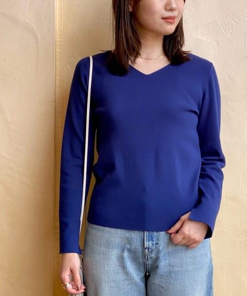 RIVE DROITE（リヴドロワ）の「色違いで欲しくなる名品ニット　総針2WAYニット（ニット/セーター・レディース・チャコールグレー/ライトグレー/ブルー/ピンク・FREE）」の4枚目の写真