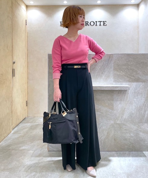 RIVE DROITE（リヴドロワ）の「色違いで欲しくなる名品ニット　総針2WAYニット（ニット/セーター・レディース・チャコールグレー/ライトグレー/ブルー/ピンク・FREE）」の16枚目の写真