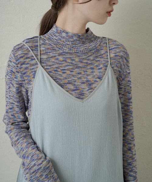 Kastane(カスタネ)の「配色パイピングキャミワンピース(ワンピース・レディース・ブルー/モカ・FREE)」の6枚目の写真