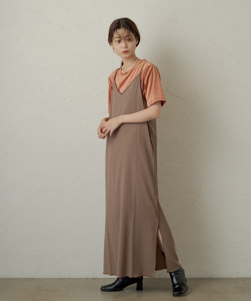 Kastane(カスタネ)の「配色パイピングキャミワンピース(ワンピース・レディース・ブルー/モカ・FREE)」の16枚目の写真