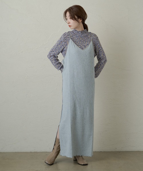 Kastane(カスタネ)の「配色パイピングキャミワンピース(ワンピース・レディース・ブルー/モカ・FREE)」の13枚目の写真