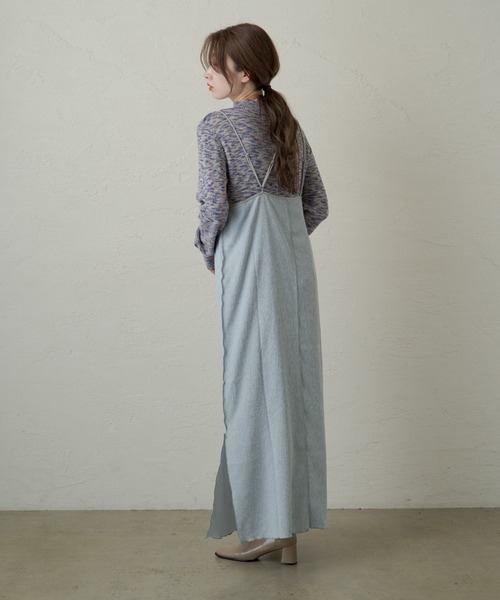 Kastane(カスタネ)の「配色パイピングキャミワンピース(ワンピース・レディース・ブルー/モカ・FREE)」の7枚目の写真