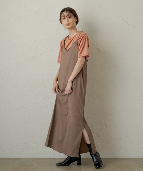 Kastane(カスタネ)の「配色パイピングキャミワンピース(ワンピース・レディース・ブルー/モカ・FREE)」の21枚目の写真