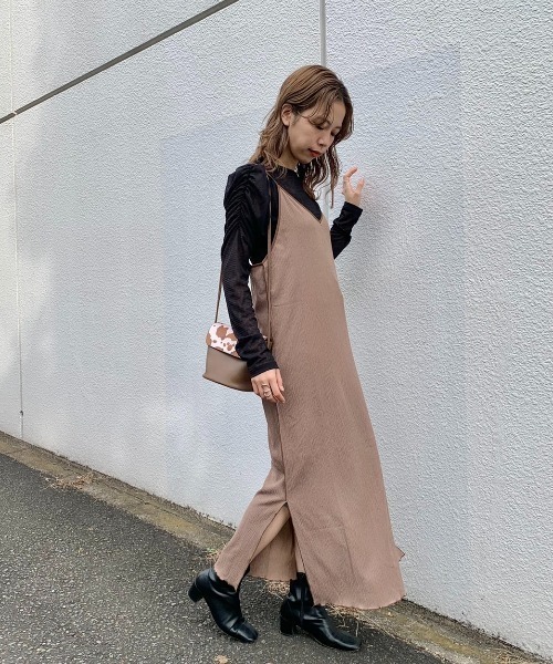 Kastane(カスタネ)の「配色パイピングキャミワンピース(ワンピース・レディース・ブルー/モカ・FREE)」の18枚目の写真