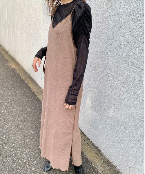 Kastane(カスタネ)の「配色パイピングキャミワンピース(ワンピース・レディース・ブルー/モカ・FREE)」の19枚目の写真